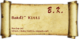 Bakó Kitti névjegykártya