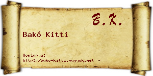 Bakó Kitti névjegykártya